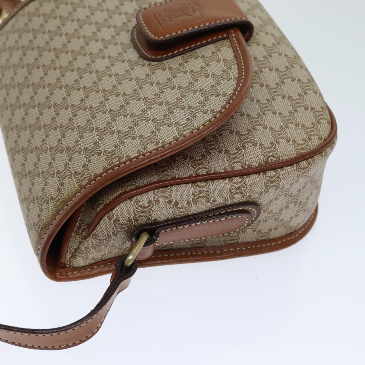 CELINE Macadam Canvas Shoulder Bag Beige  75626