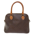 CELINE Macadam Canvas Hand Bag PVC 2way Brown Auth 75627