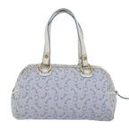 CELINE C Macadam Canvas Hand Bag Light Blue Auth 75688