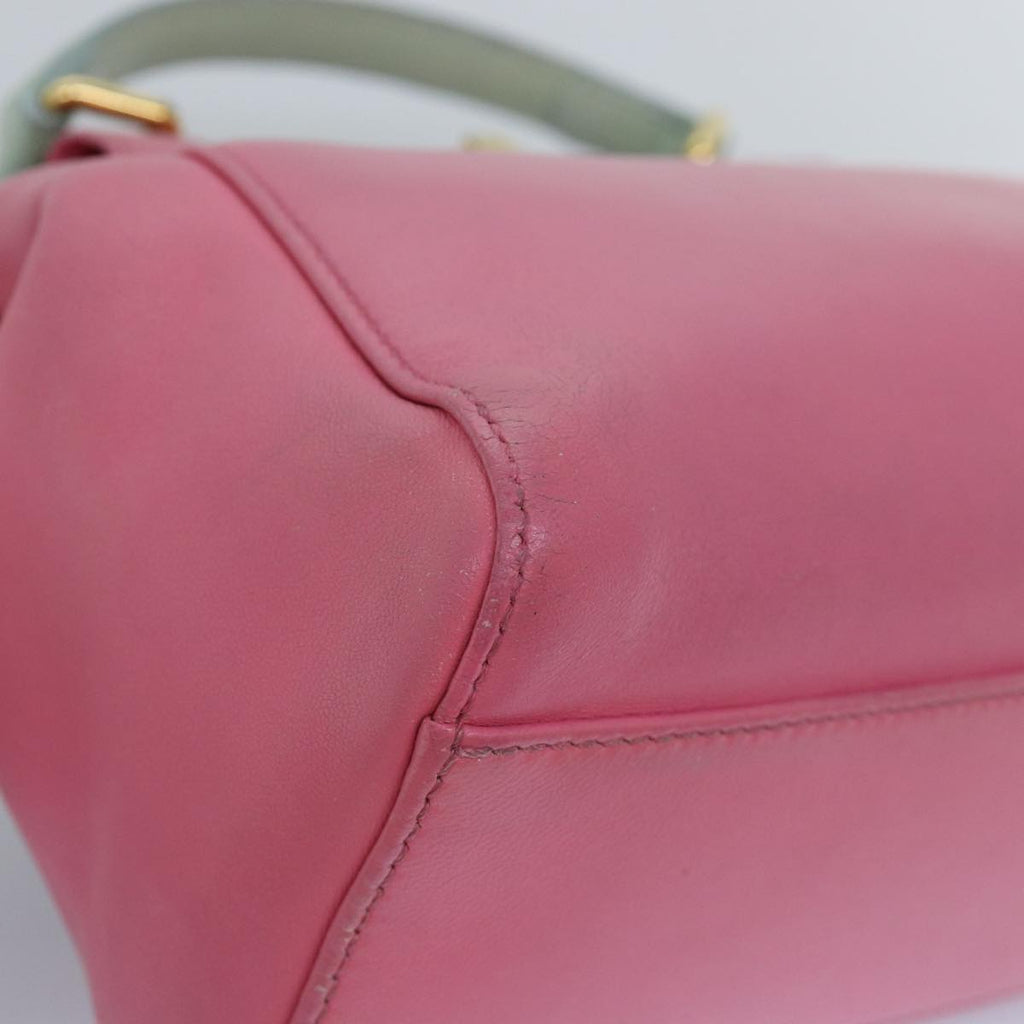 FENDI Mini Peek A Boo Hand Bag Leather 2way Pink75805