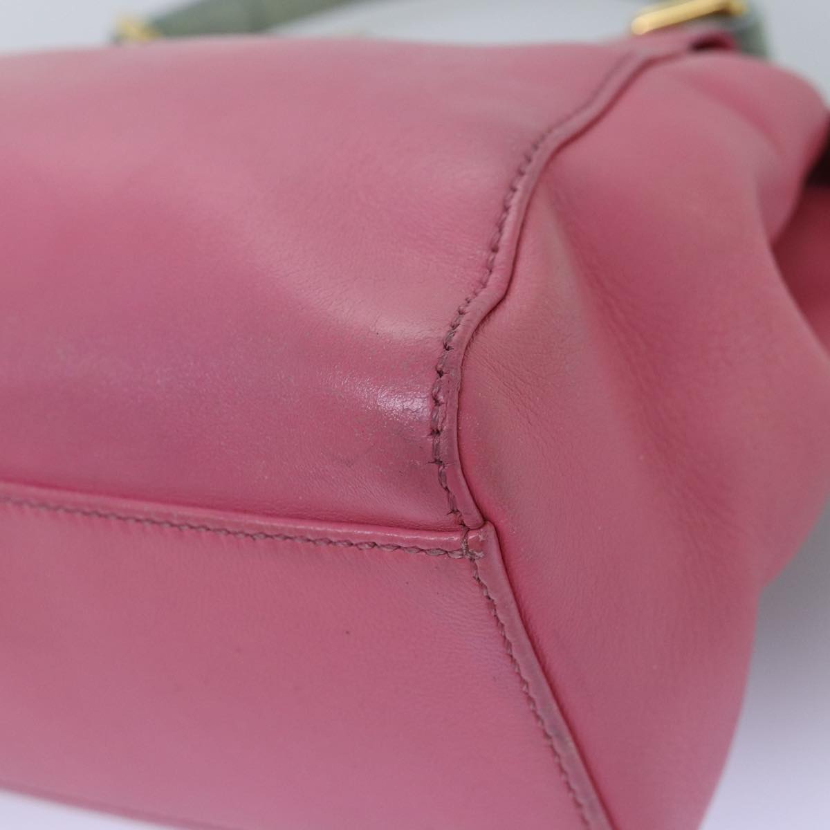 FENDI Mini Peek A Boo Hand Bag Leather 2way Pink75805