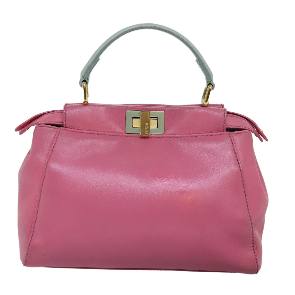 FENDI Mini Peek A Boo Hand Bag Leather 2way Pink75805