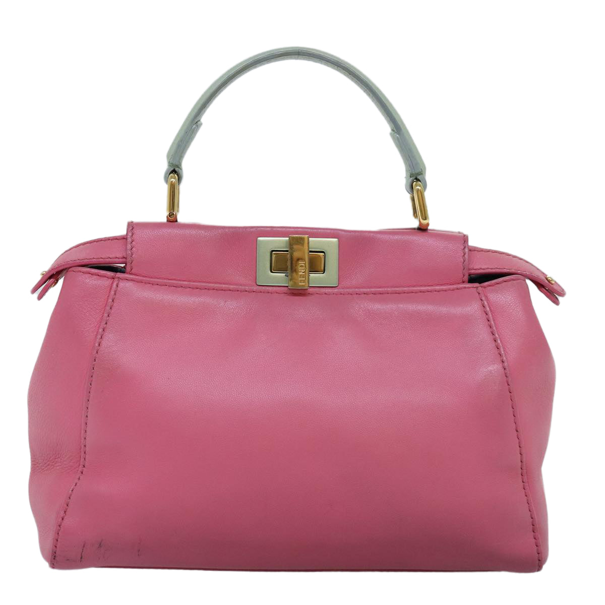 FENDI Mini Peek A Boo Hand Bag Leather 2way Pink75805