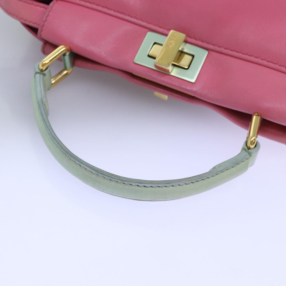FENDI Mini Peek A Boo Hand Bag Leather 2way Pink75805