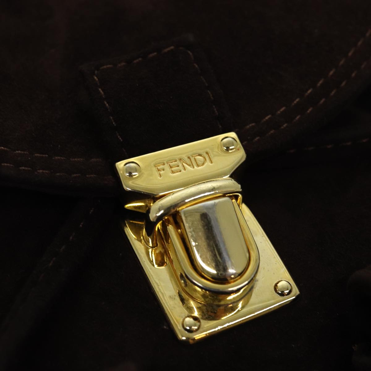 FENDI Backpack Suede Brown75806