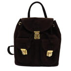 FENDI Backpack Suede Brown75806