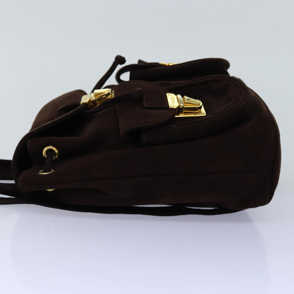 FENDI Backpack Suede Brown75806