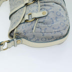 CELINE C Macadam Canvas Shoulder Bag Light Blue Auth 75808