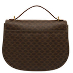 CELINE Macadam Canvas Hand Bag PVC 2way Brown Auth 75809