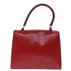 CELINE Hand Bag Leather 2way Red  75818