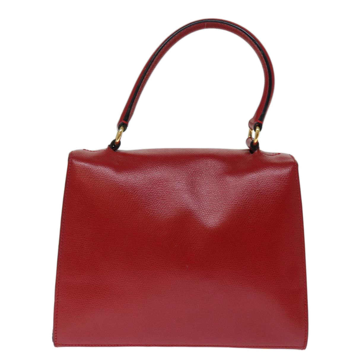CELINE Hand Bag Leather 2way Red  75818