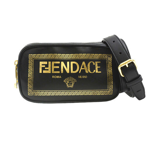 Fendi Leather Camera Shoulder Bag Black