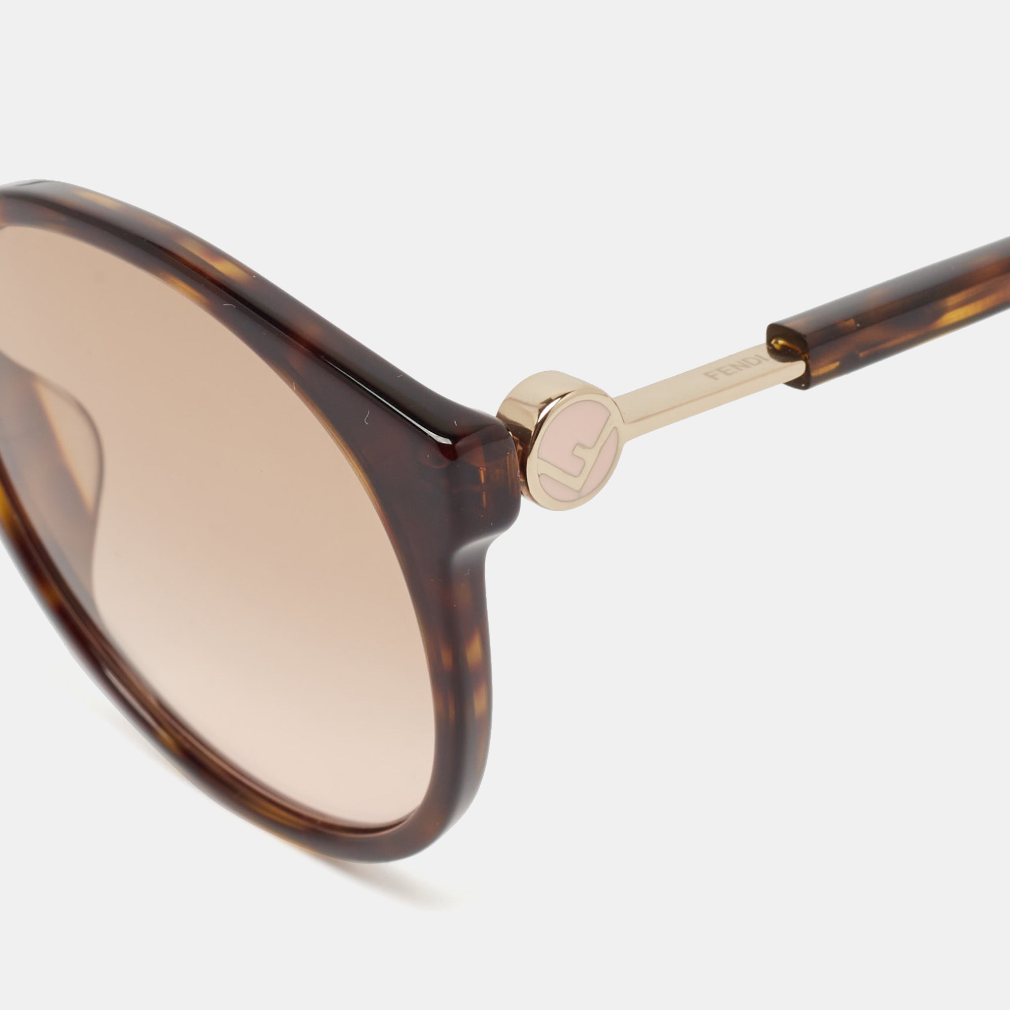 Fendi Havana Gradient Ff0362/f Round Sunglasses
