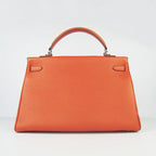 Hermes Kelly 35cm Togo Leather Handbag Orange/Silver