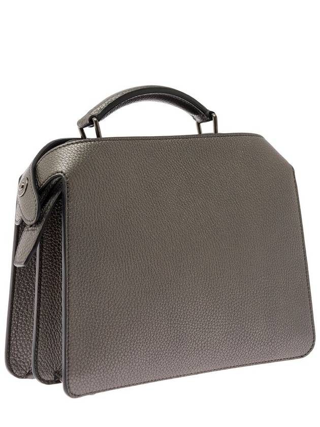 Fendi Peekaboo ISeeU Mini Leather Tote Bag Grey