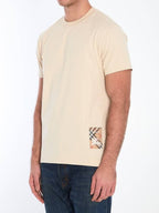 Burberry Check Label Cotton Short Sleeve T-Shirt Beige