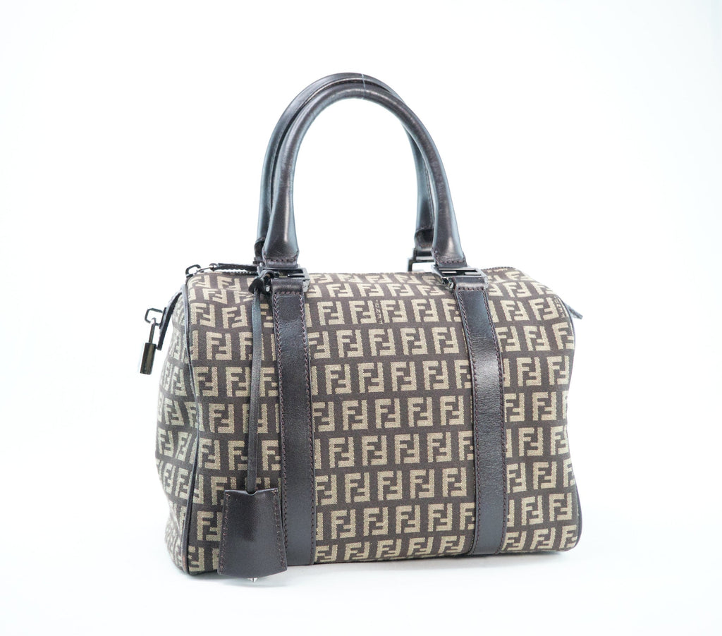 Fendi Zucchino Canvas Boston Bag - '10s