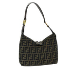 FENDI Zucca Canvas Hand Bag Black Brown76007
