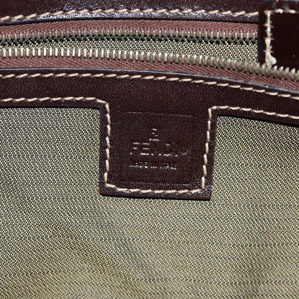 FENDI Zucca Canvas Hand Bag Black Brown76007