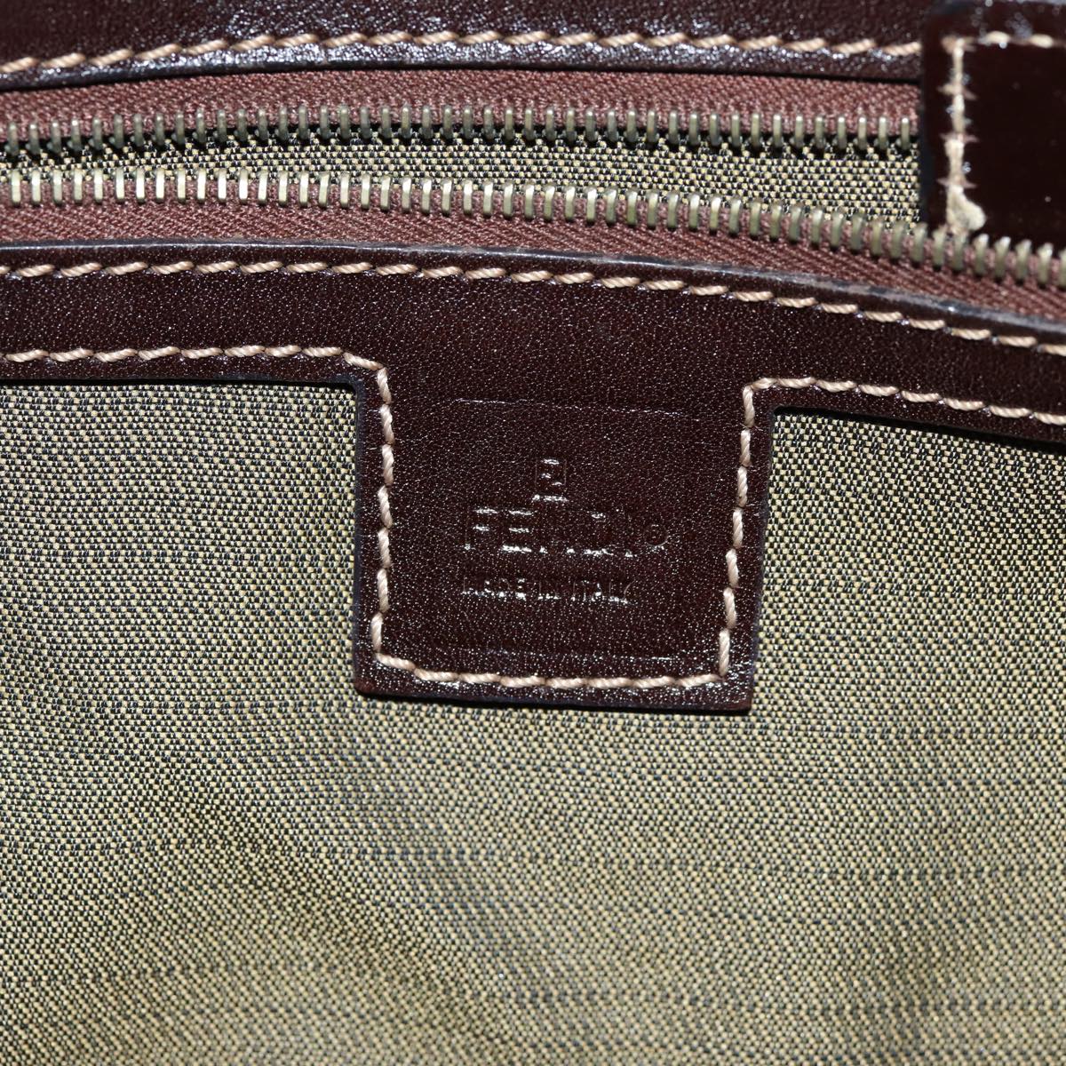 FENDI Zucca Canvas Hand Bag Black Brown76007