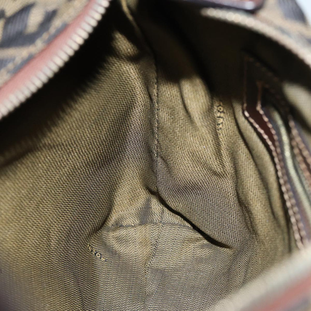 FENDI Zucca Canvas Hand Bag Black Brown76007