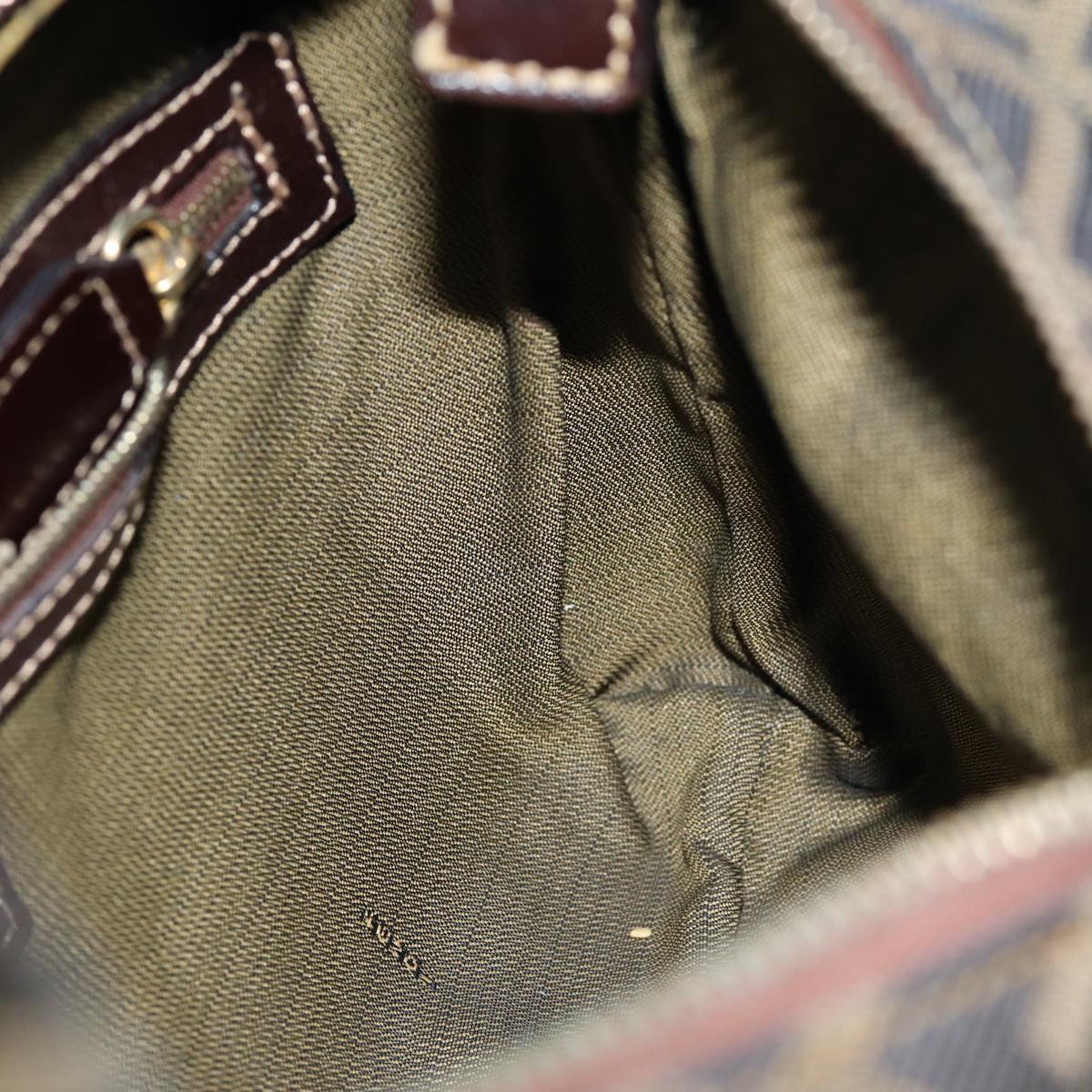 FENDI Zucca Canvas Hand Bag Black Brown76007