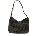 FENDI Zucca Canvas Hand Bag Black Brown76007