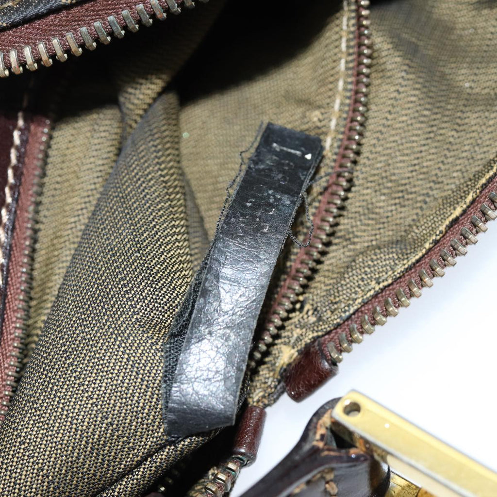 FENDI Zucca Canvas Hand Bag Black Brown76007