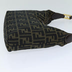 FENDI Zucca Canvas Hand Bag Black Brown76007