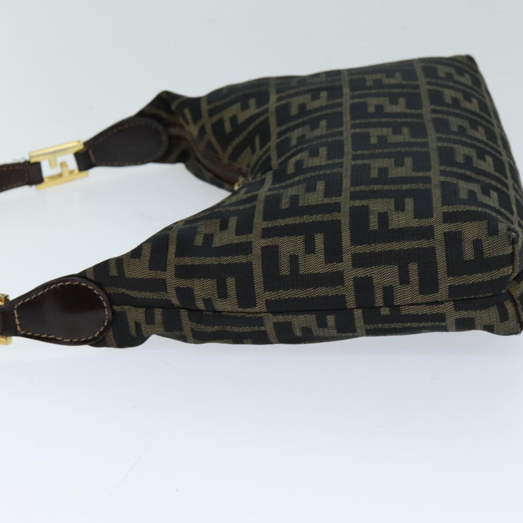 FENDI Zucca Canvas Hand Bag Black Brown76007