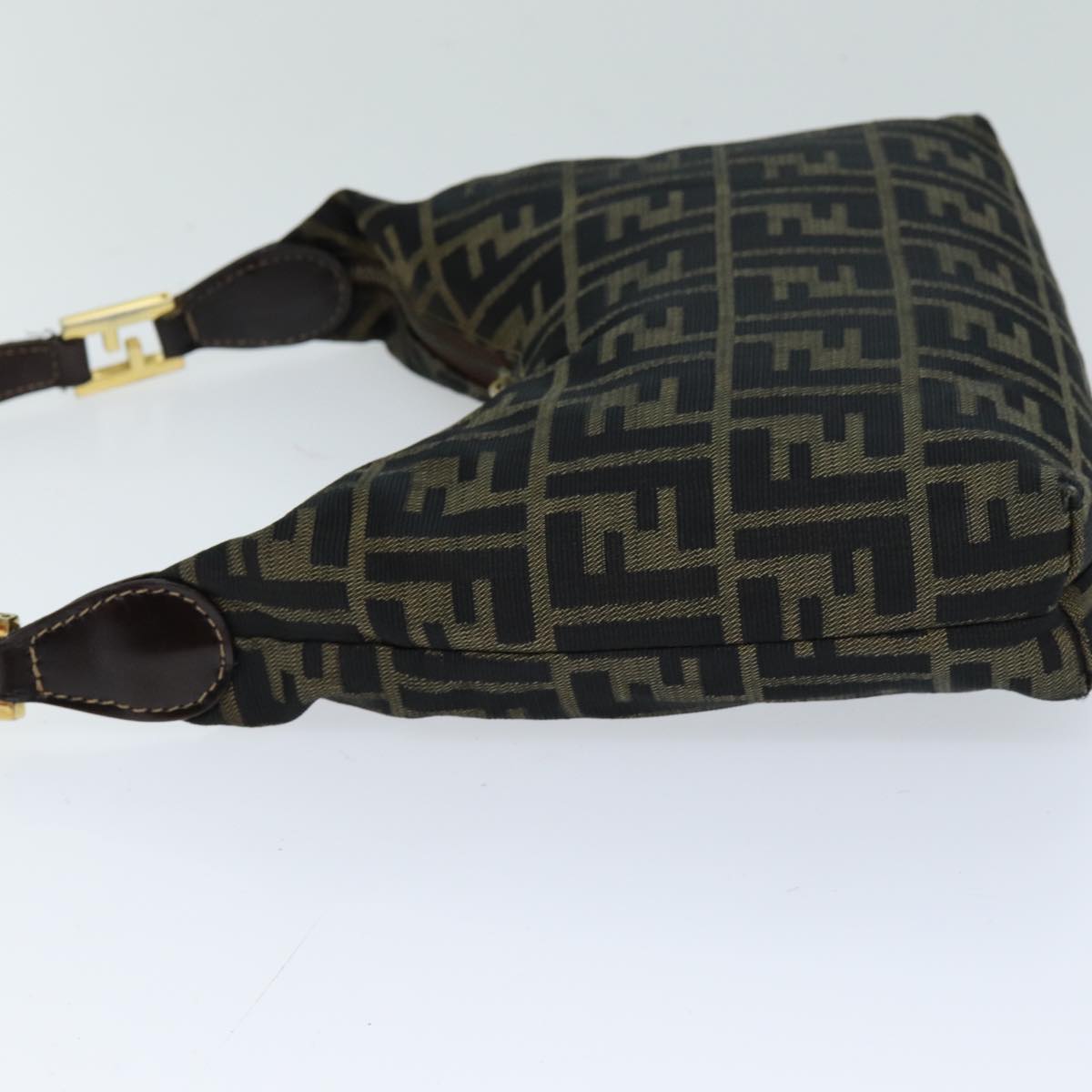 FENDI Zucca Canvas Hand Bag Black Brown76007