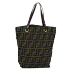 FENDI Zucca Canvas Hand Bag Black Brown76008