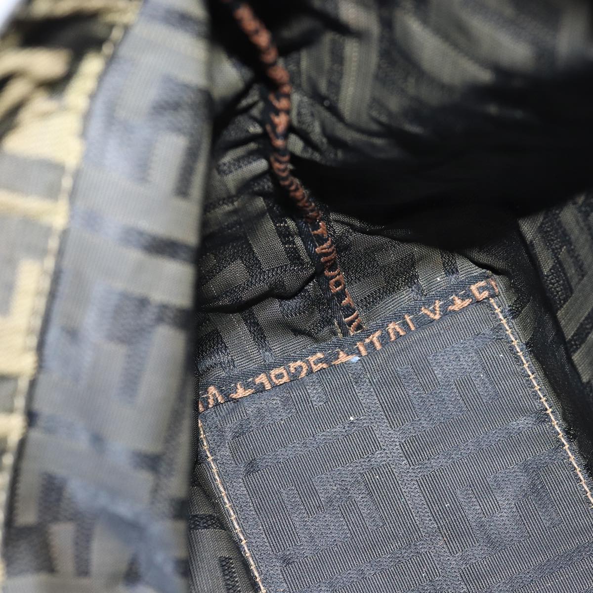 FENDI Zucca Canvas Hand Bag Black Brown76008