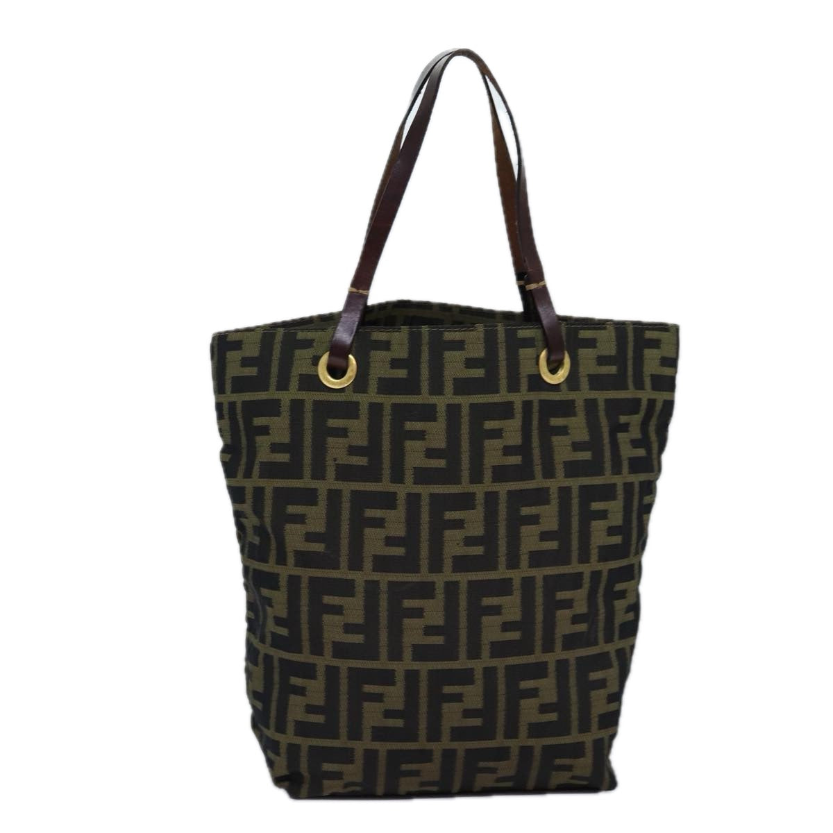 FENDI Zucca Canvas Hand Bag Black Brown76008