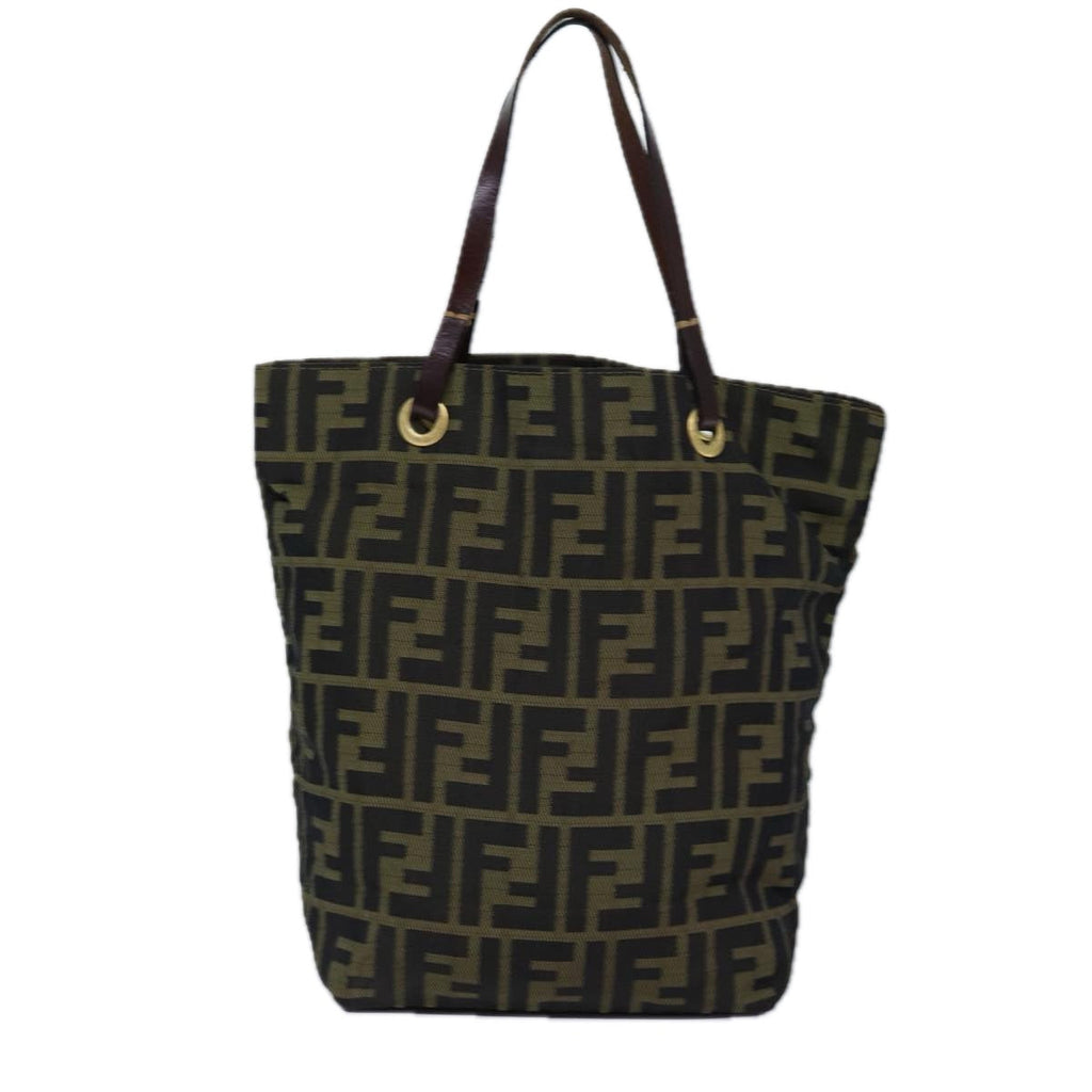 FENDI Zucca Canvas Hand Bag Black Brown76008