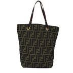 FENDI Zucca Canvas Hand Bag Black Brown76008