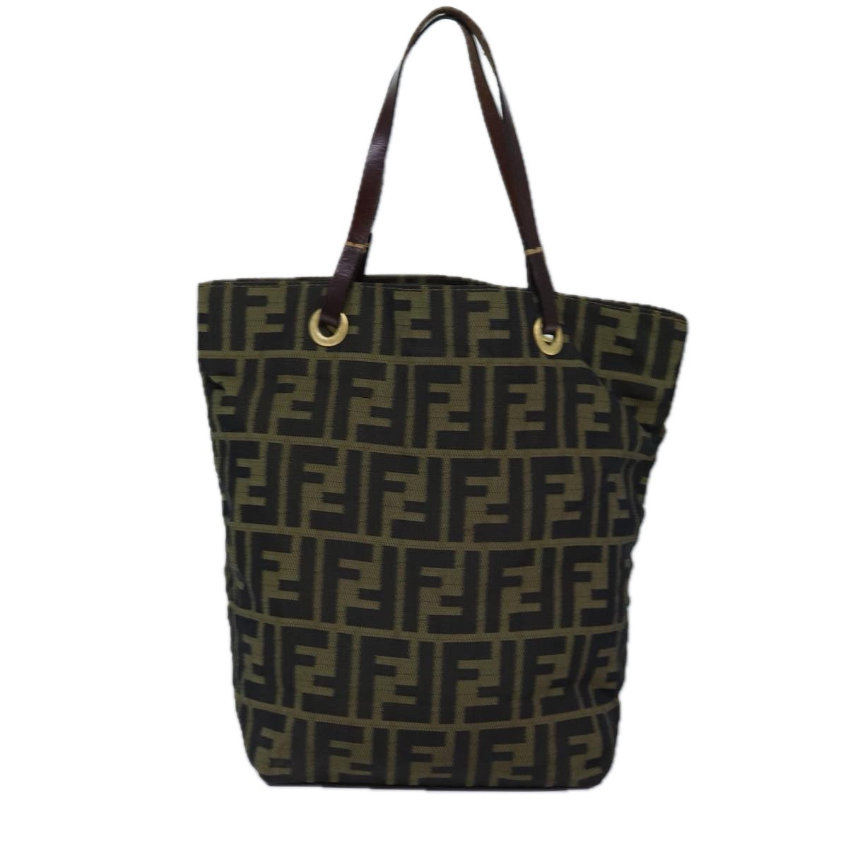 FENDI Zucca Canvas Hand Bag Black Brown76008
