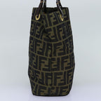 FENDI Zucca Canvas Hand Bag Black Brown76008