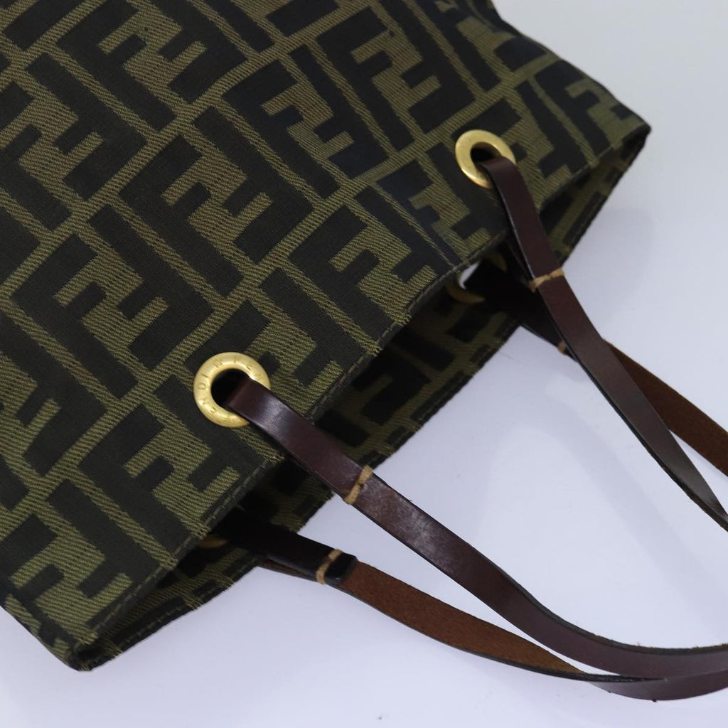 FENDI Zucca Canvas Hand Bag Black Brown76008