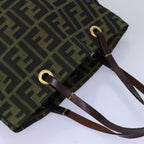 FENDI Zucca Canvas Hand Bag Black Brown76008