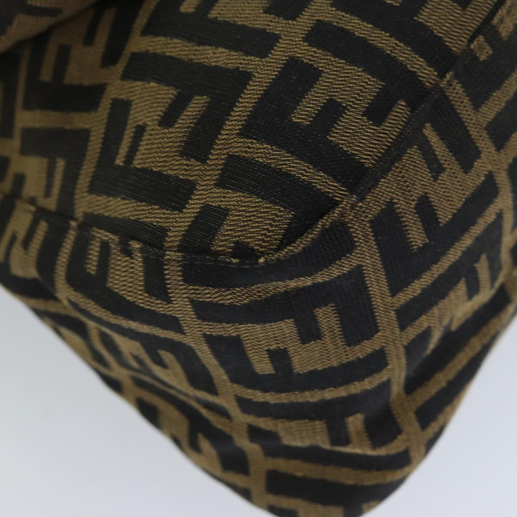 FENDI Zucca Canvas Mamma Baguette Shoulder Bag Black Brown76009