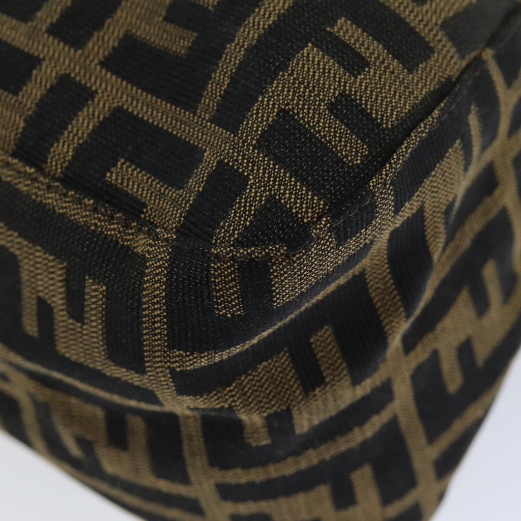 FENDI Zucca Canvas Mamma Baguette Shoulder Bag Black Brown76009