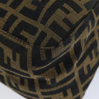 FENDI Zucca Canvas Mamma Baguette Shoulder Bag Black Brown76009
