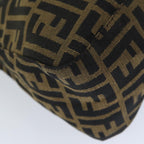 FENDI Zucca Canvas Mamma Baguette Shoulder Bag Black Brown76009