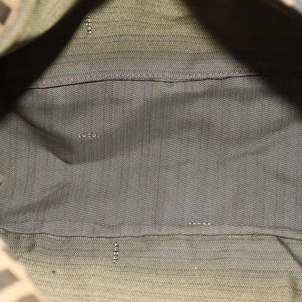 FENDI Zucca Canvas Mamma Baguette Shoulder Bag Black Brown76009