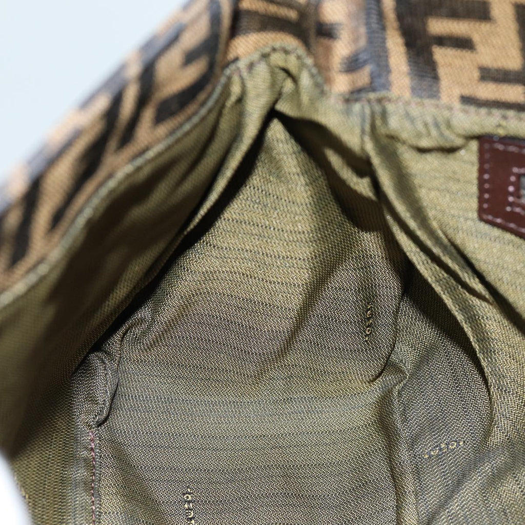 FENDI Zucca Canvas Mamma Baguette Shoulder Bag Black Brown76009