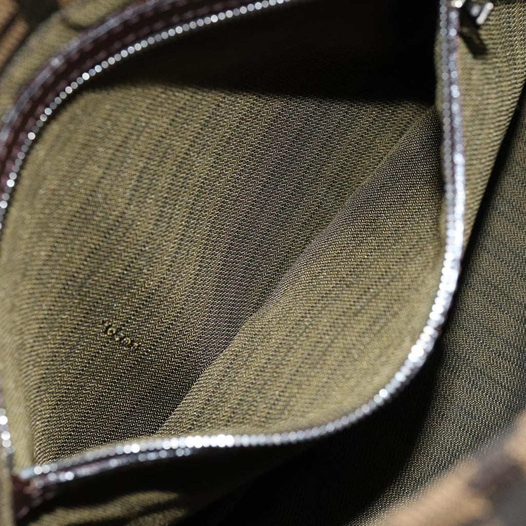 FENDI Zucca Canvas Mamma Baguette Shoulder Bag Black Brown76009