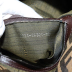 FENDI Zucca Canvas Mamma Baguette Shoulder Bag Black Brown76009