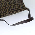 FENDI Zucca Canvas Mamma Baguette Shoulder Bag Black Brown76009