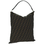 FENDI Zucca Canvas Tote Bag Black Brown76010